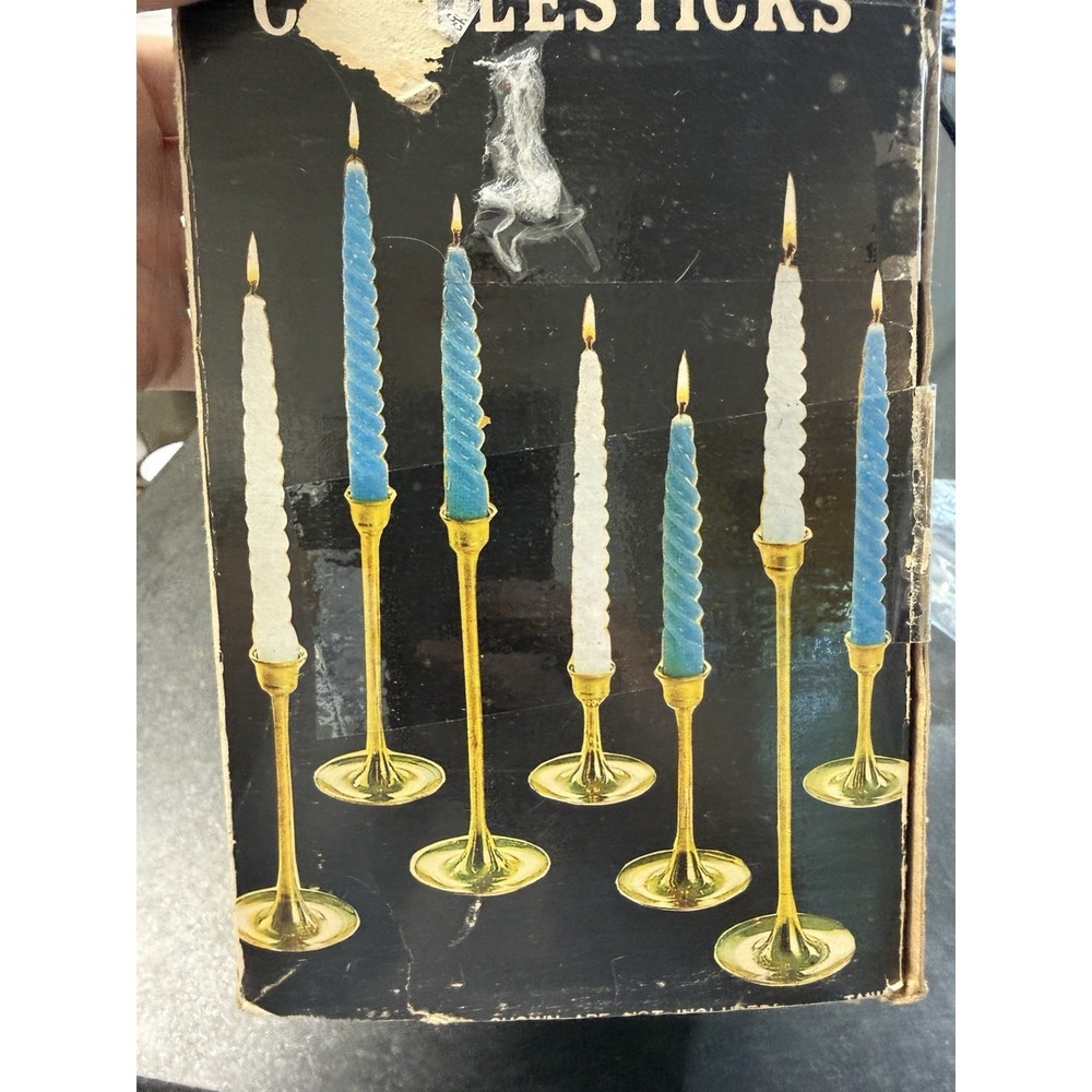 Vtg HIMARK 7pc Candlesticks Solid Brass Skinny Diameter 3in to 9in Item 12-5595
